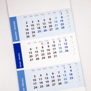 3-4 Monatskalender mit Lasche geschlossen