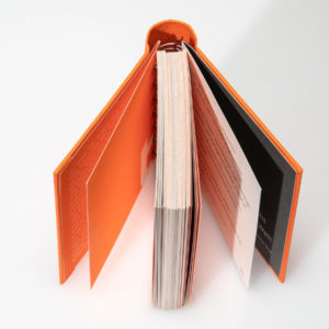 Hardcover Buch mit Vorsatz und beidseitig eingehängt im Rundrücken