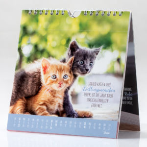 Klassischer Tischkalender mit Ring-Wire Bindung und Perforierung